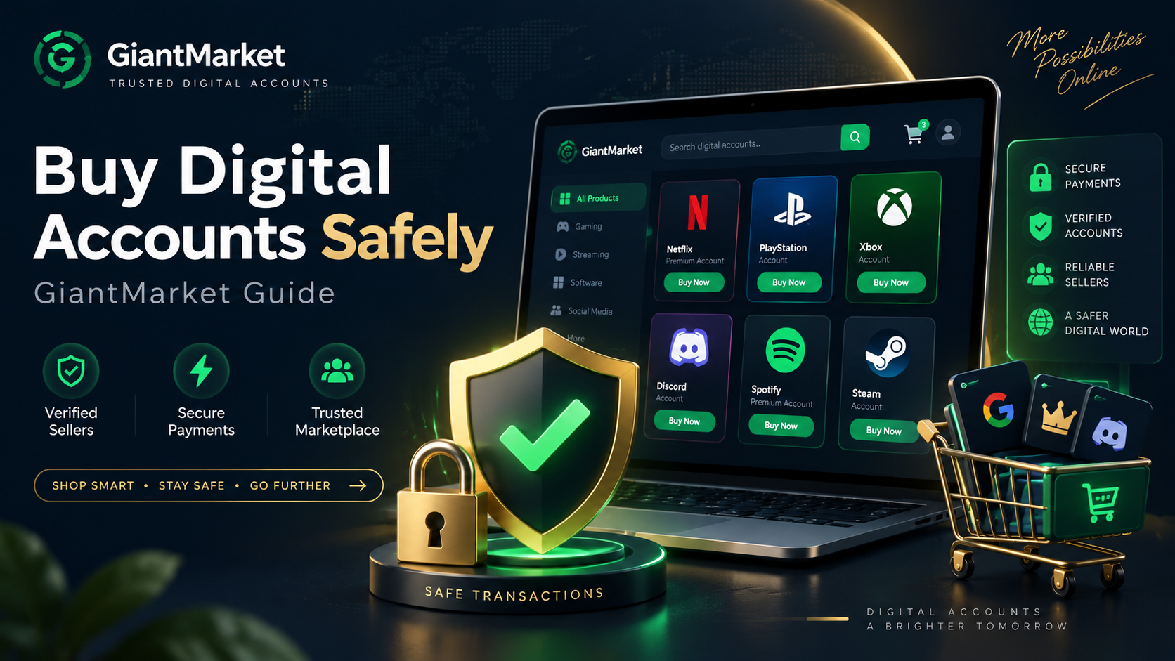 How to Buy Digital Accounts Safely from GiantMarket